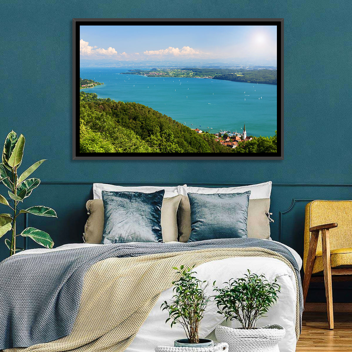 Immenstaad View of Lake Constance Wall Art in a room, landscape