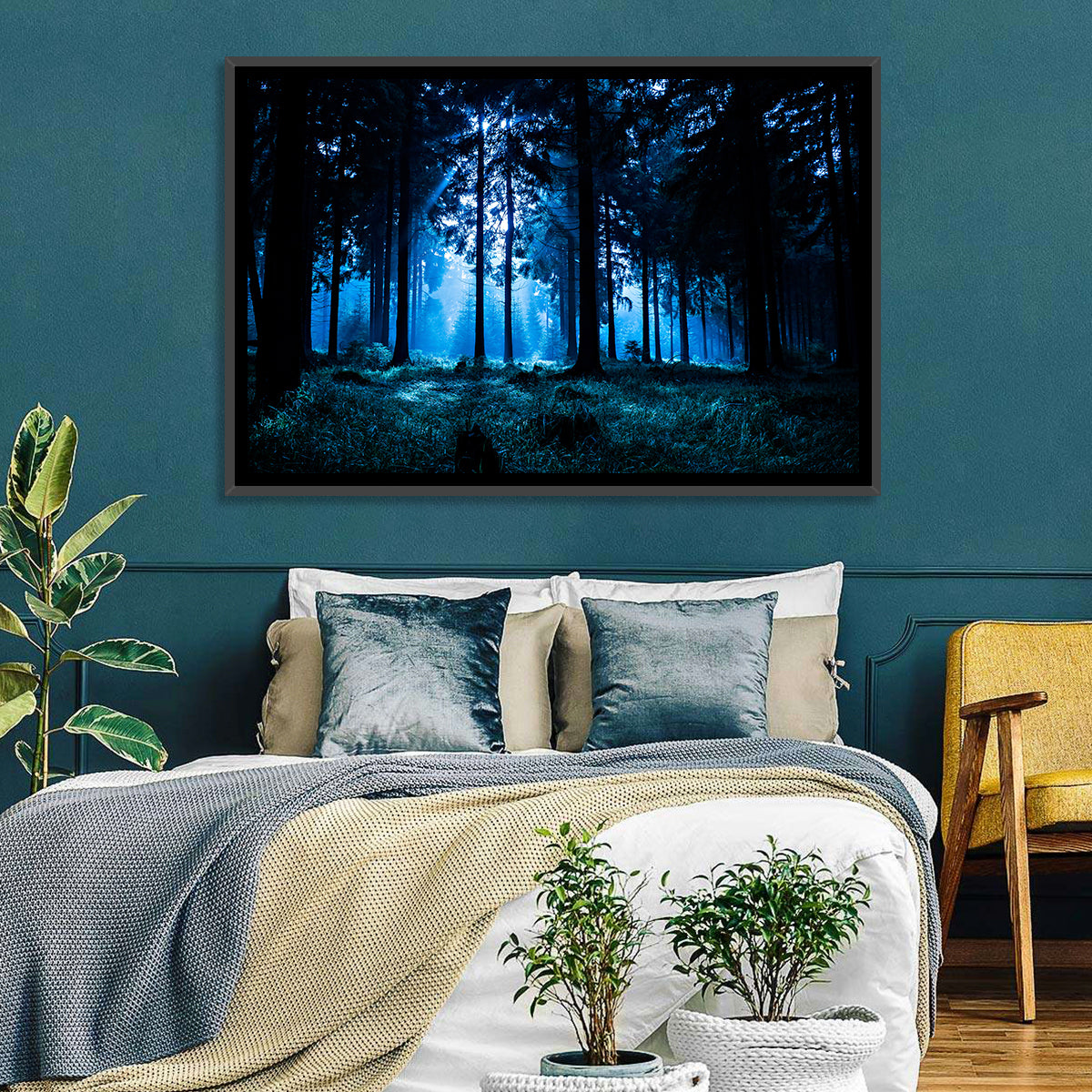 Thuringia Forest at Dusk Wall Art in a room, landscape