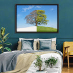 Split Season Tree Landscape Wall Art