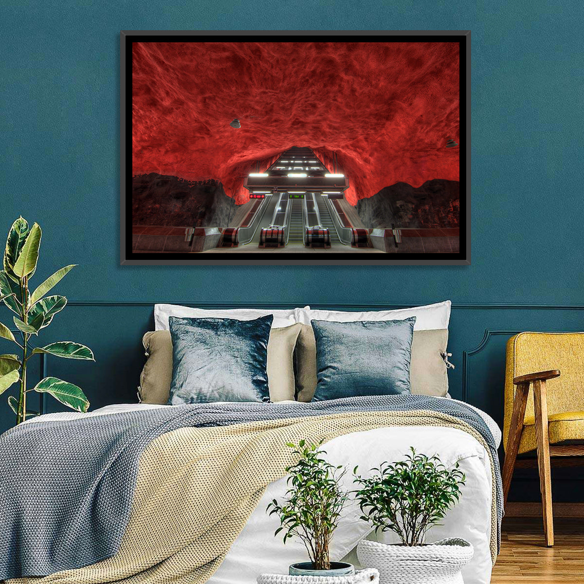 Solna Centrum Metro Station Wall Art in a room, landscape