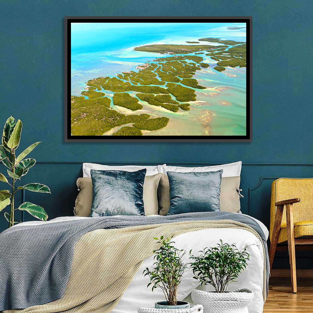 Florida Keys Mangrove Islands Wall Art in a room, landscape