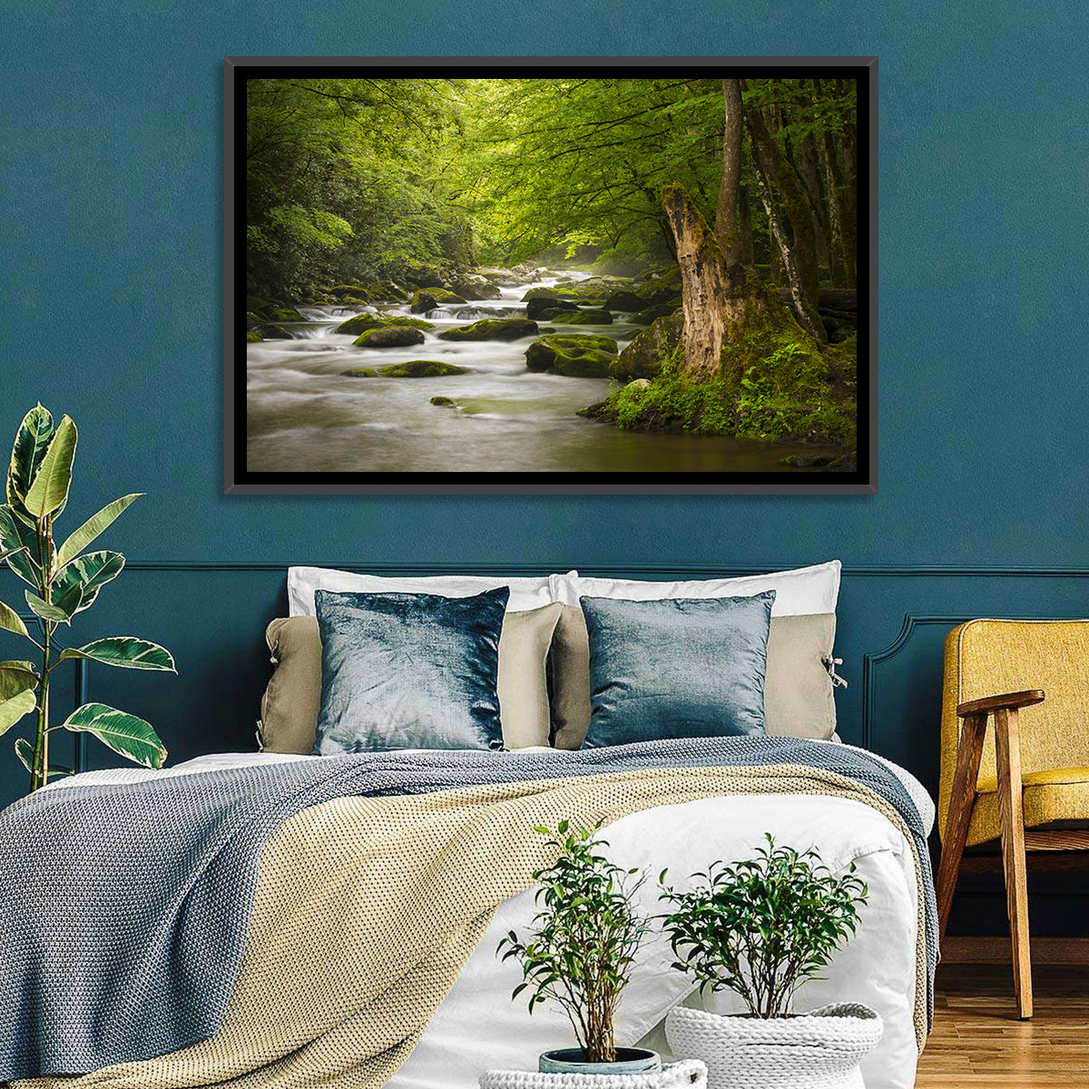 Tremont River Wall Art in a room, landscape