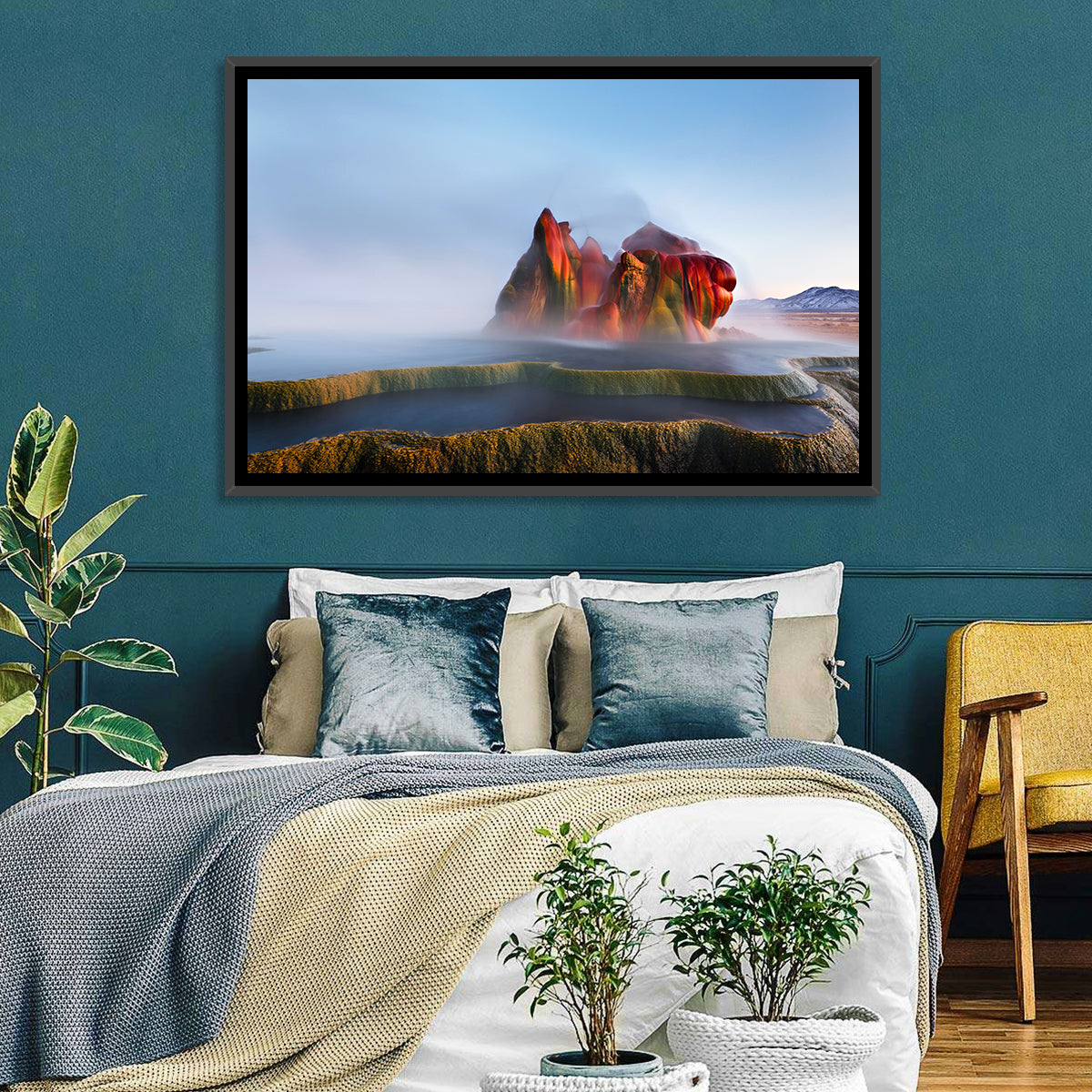 Fly Geyser Nevada Wall Art in a room, landscape