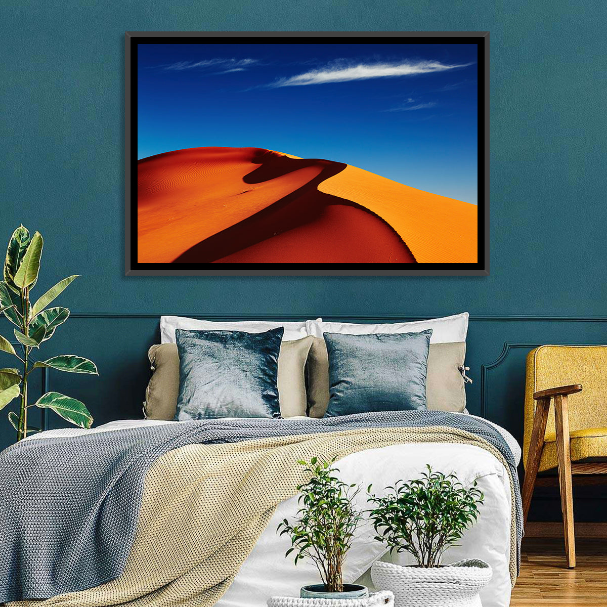 Sahara Dune Shadow Wall Art in a room, landscape