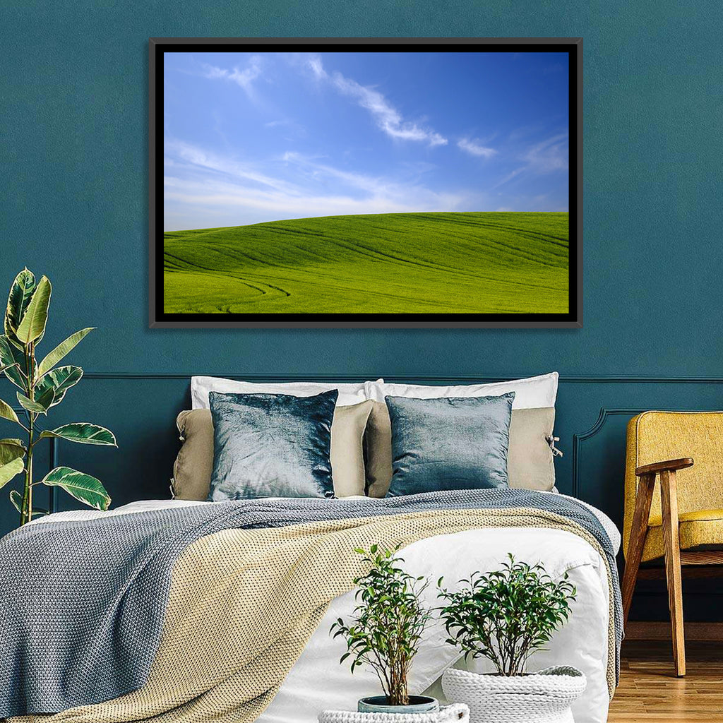 Rolling Green Hill with Blue Sky Wall Art
