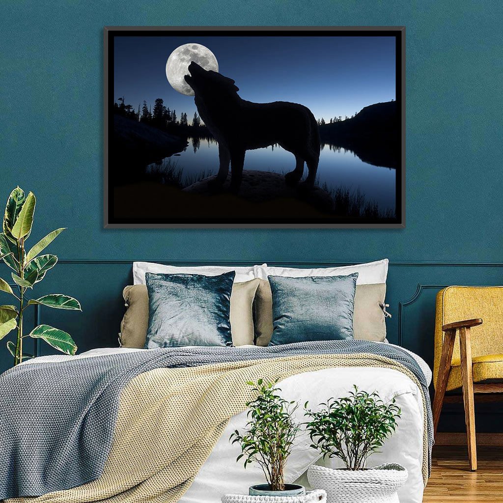 Howling Wolf at Full Moon Wall Art