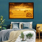 Golden Hour Haystacks Wall Art