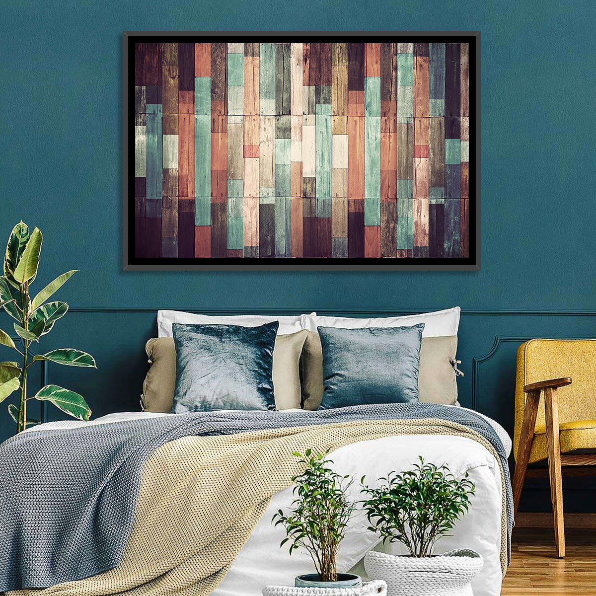 Sound Waves Wood Planks Wall Art