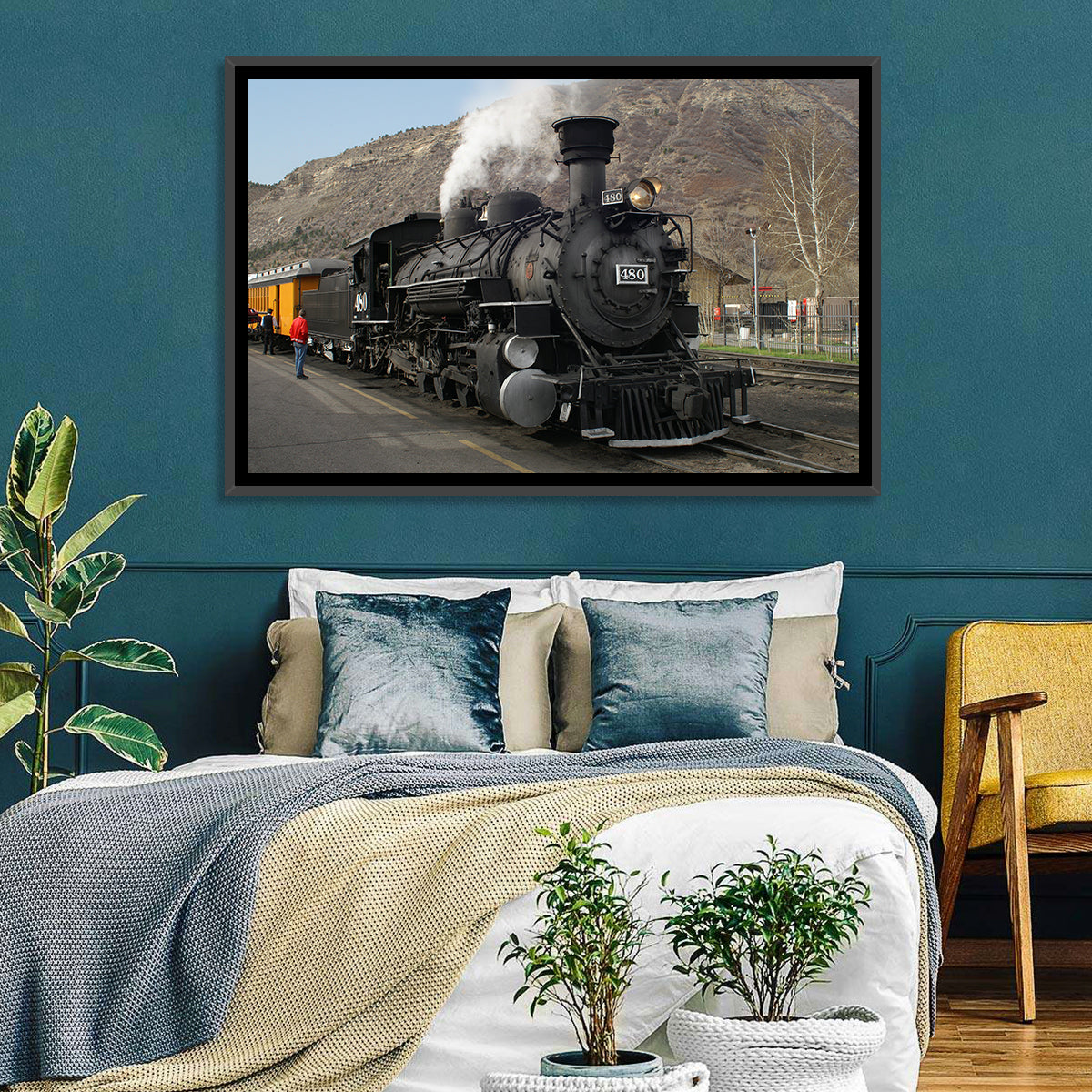 Durango Steam Locomotive No. 480 Wall Art in a room, landscape