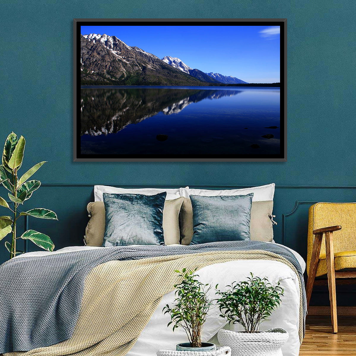 Jenny Lake Wall Art in a room, landscape