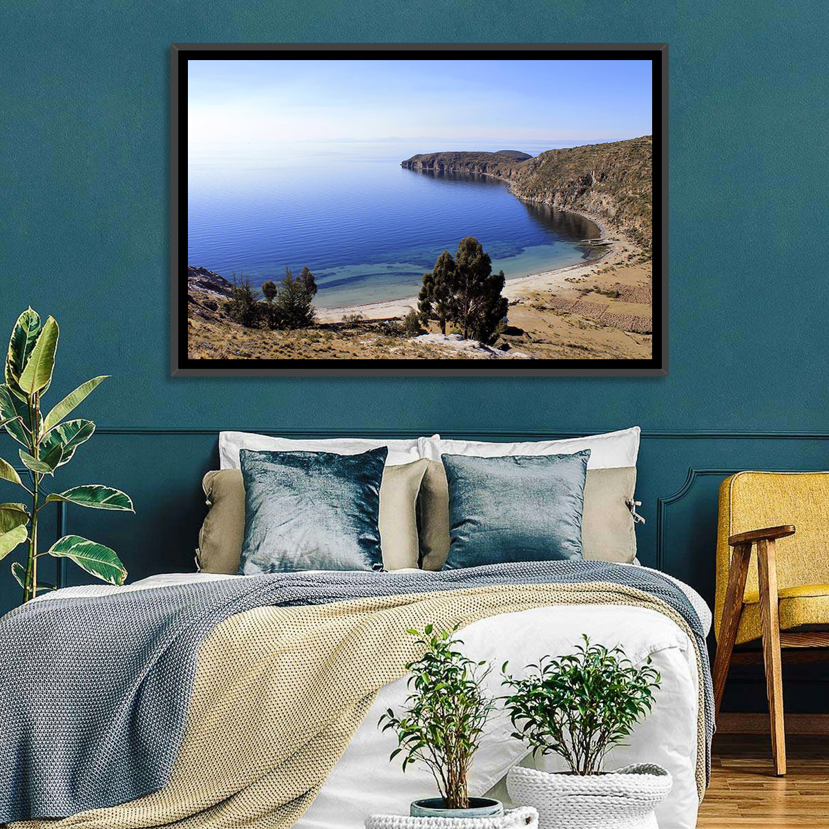 Titicaca Cliffs and Turquoise Water Wall Art