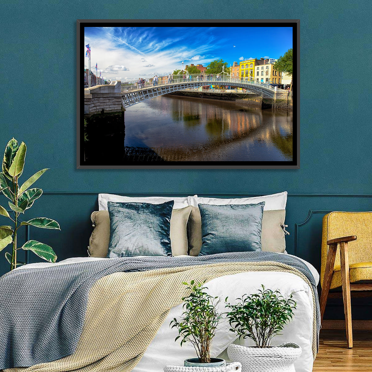 Ha'penny Bridge, Dublin Wall Art in a room, landscape