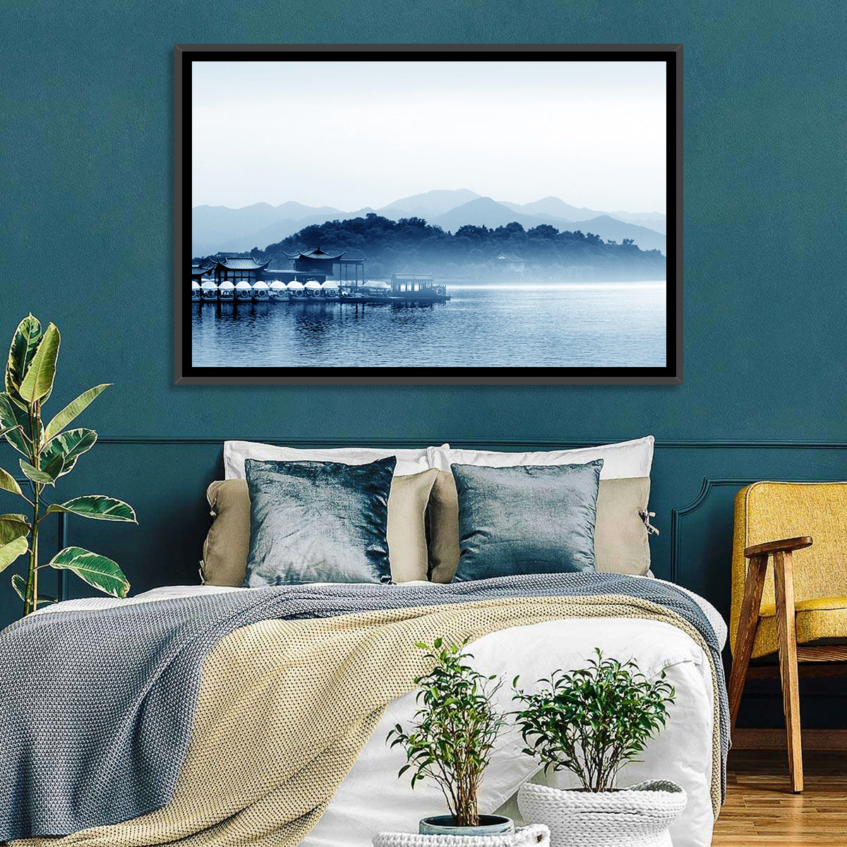 Hangzhou West Lake Wall Art in a room, landscape