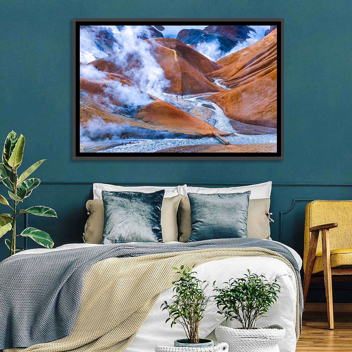 Geothermal Valley with Footbridge Wall Art