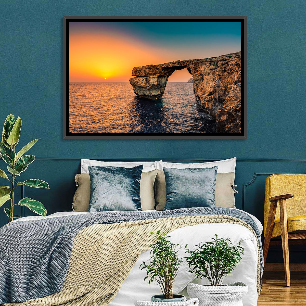 Azure Window Sunset, Dwejra Wall Art in a room, landscape