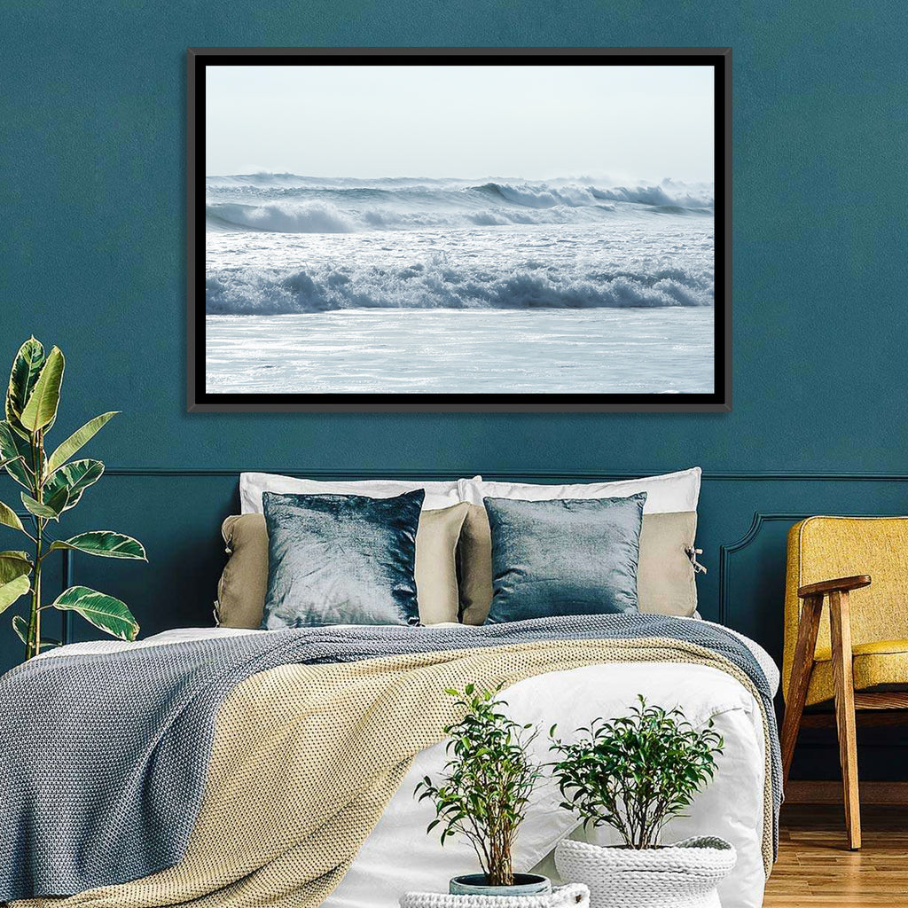 Misty Horizon Ocean Waves Wall Art