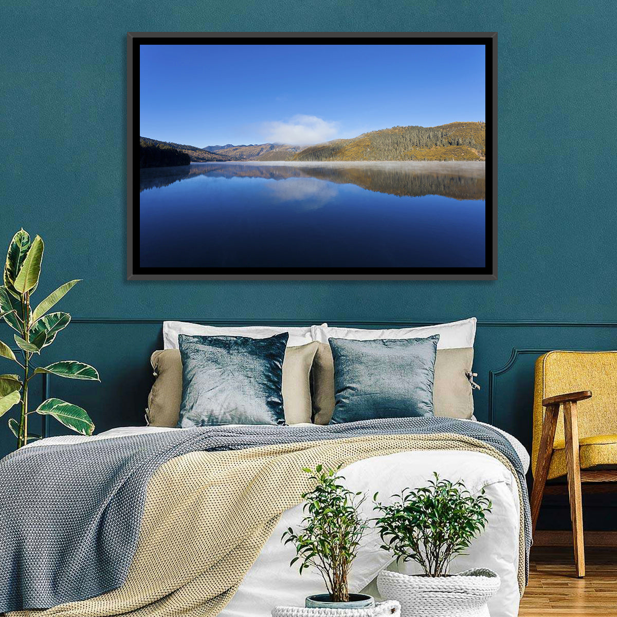 Shudu Lake Wall Art in a room, landscape