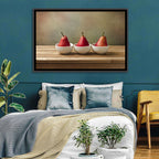 Three Red Pears in Bowls Wall Art