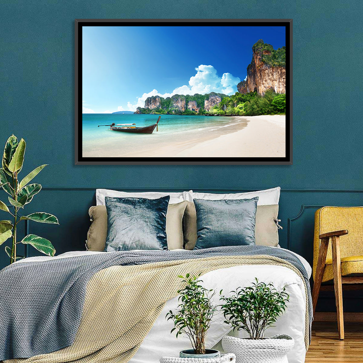 Railay Beach View, Krabi Wall Art in a room, landscape