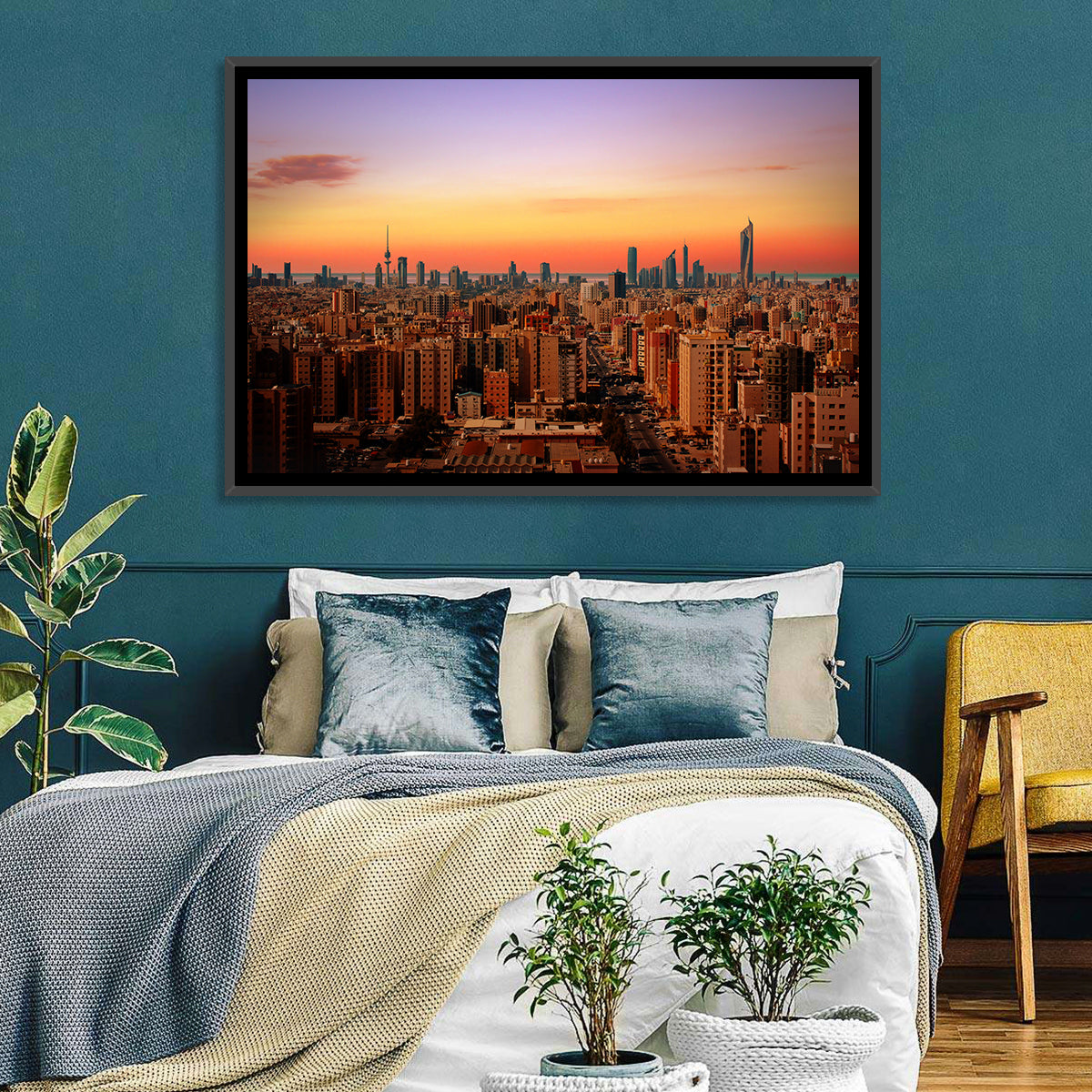 Kuwait City Skyline at Dusk Wall Art