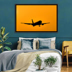 Golden Hour Airliner Silhouette Wall Art