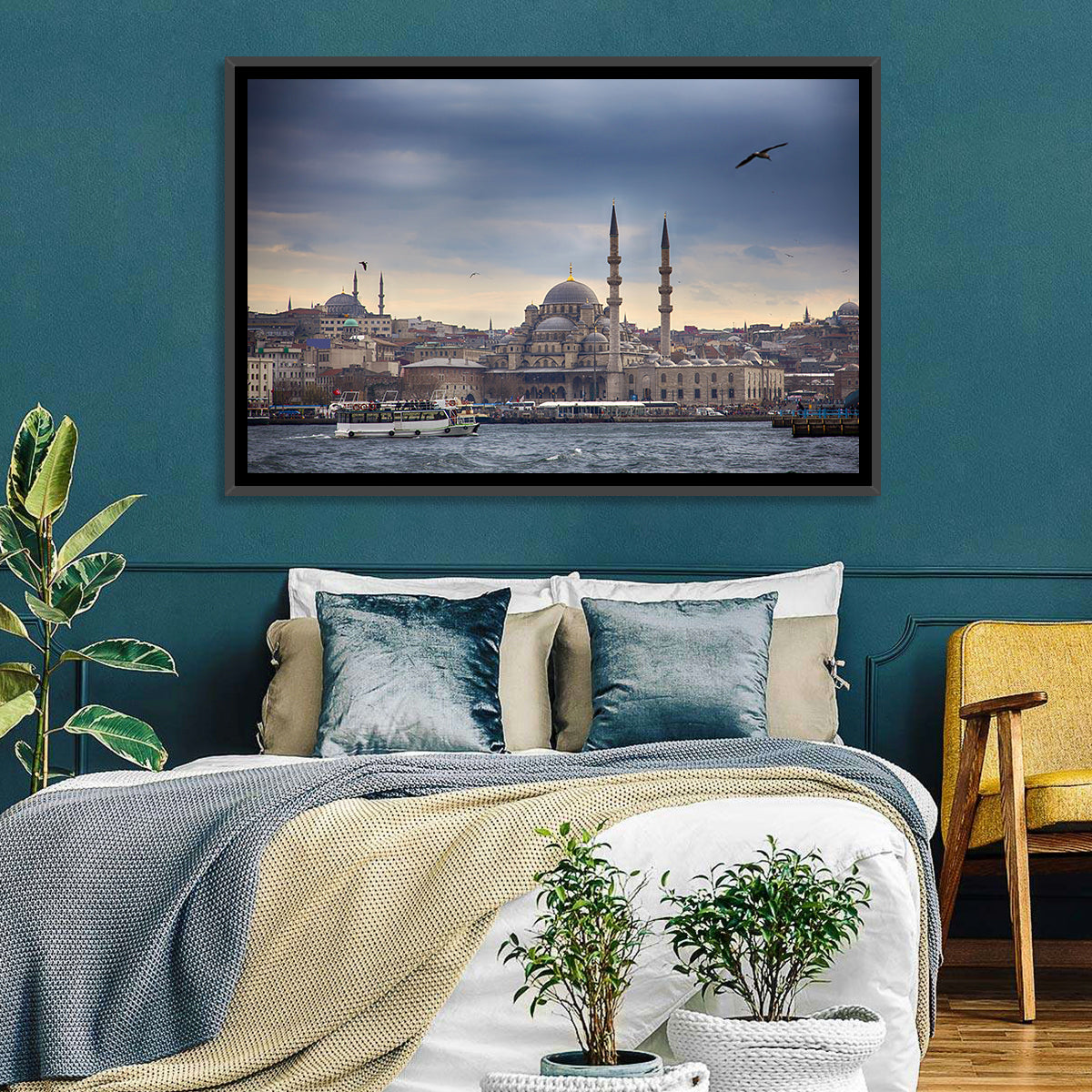 Istanbul Skyline with New Mosque Wall Art