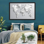 Faceted Triangular World Map Wall Art
