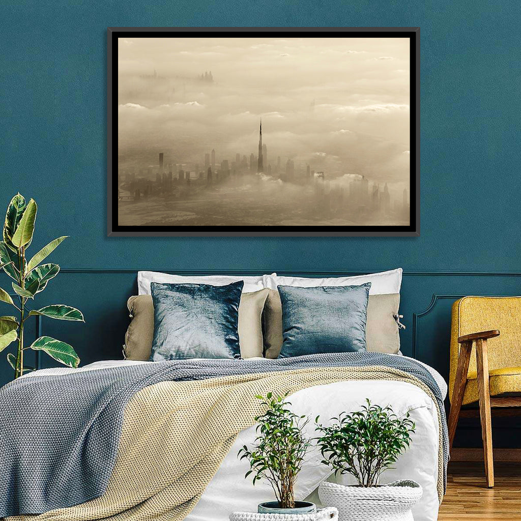 Dubai Haze Over Burj Khalifa Wall Art