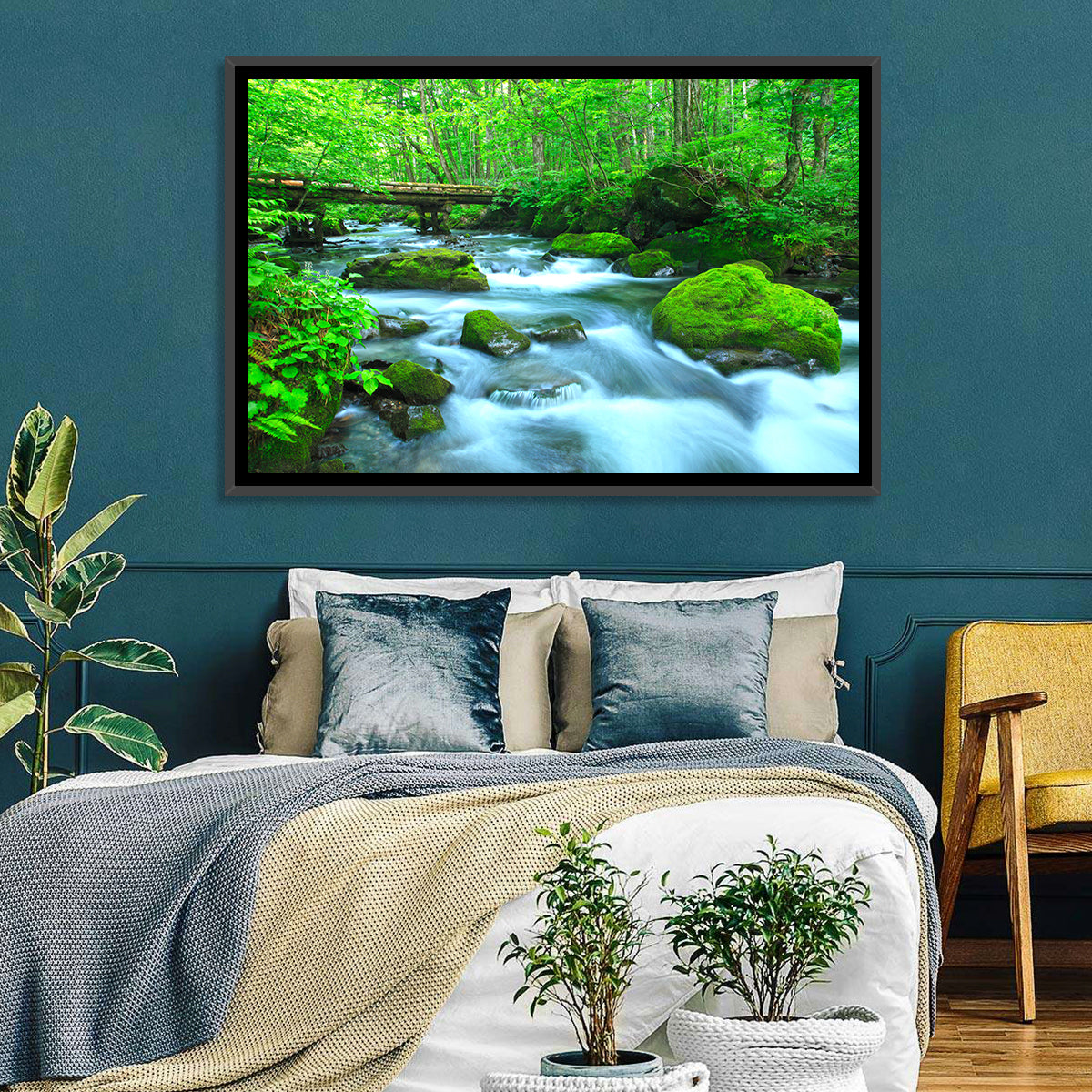 Mossy Forest Stream Wall Art