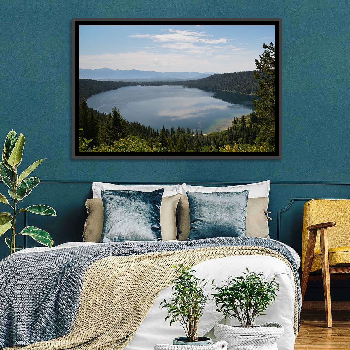 Phelps Lake Reflections Wall Art in a room, landscape
