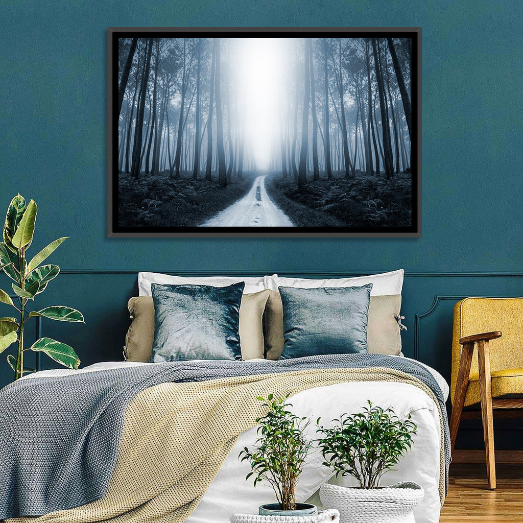 Misty Forest Road at Twilight Wall Art