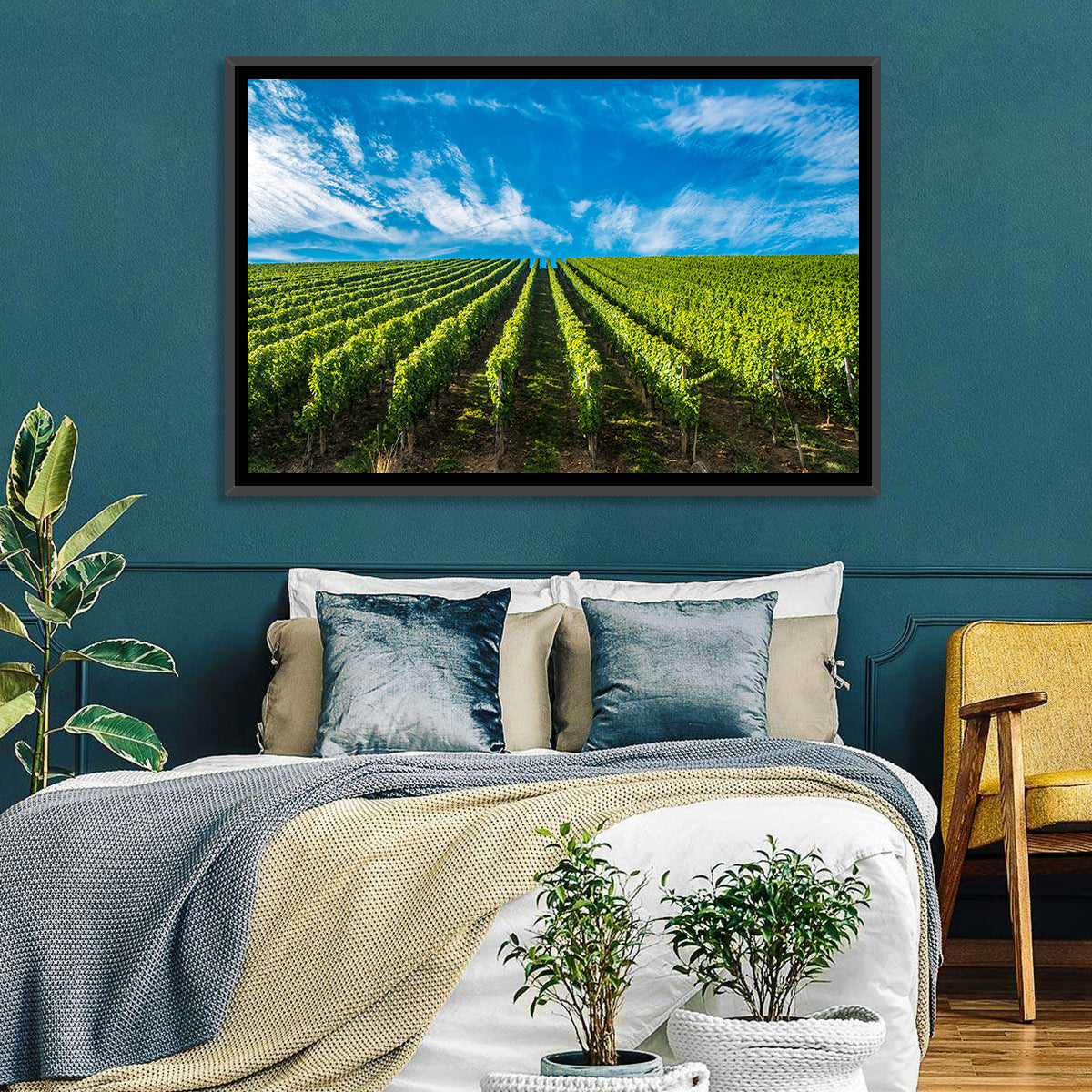 Luxembourg Vineyards Wall Art in a room, landscape