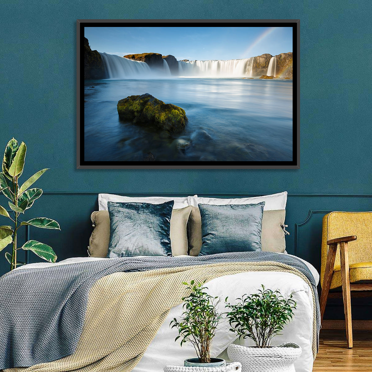Goðafoss Waterfall, Mývatn Wall Art in a room, landscape