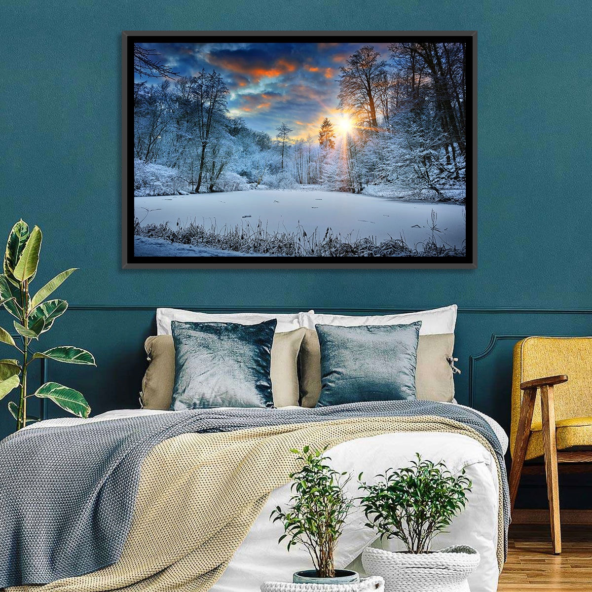 Frozen Forest Lake Wall Art