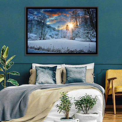 Frozen Forest Lake Wall Art
