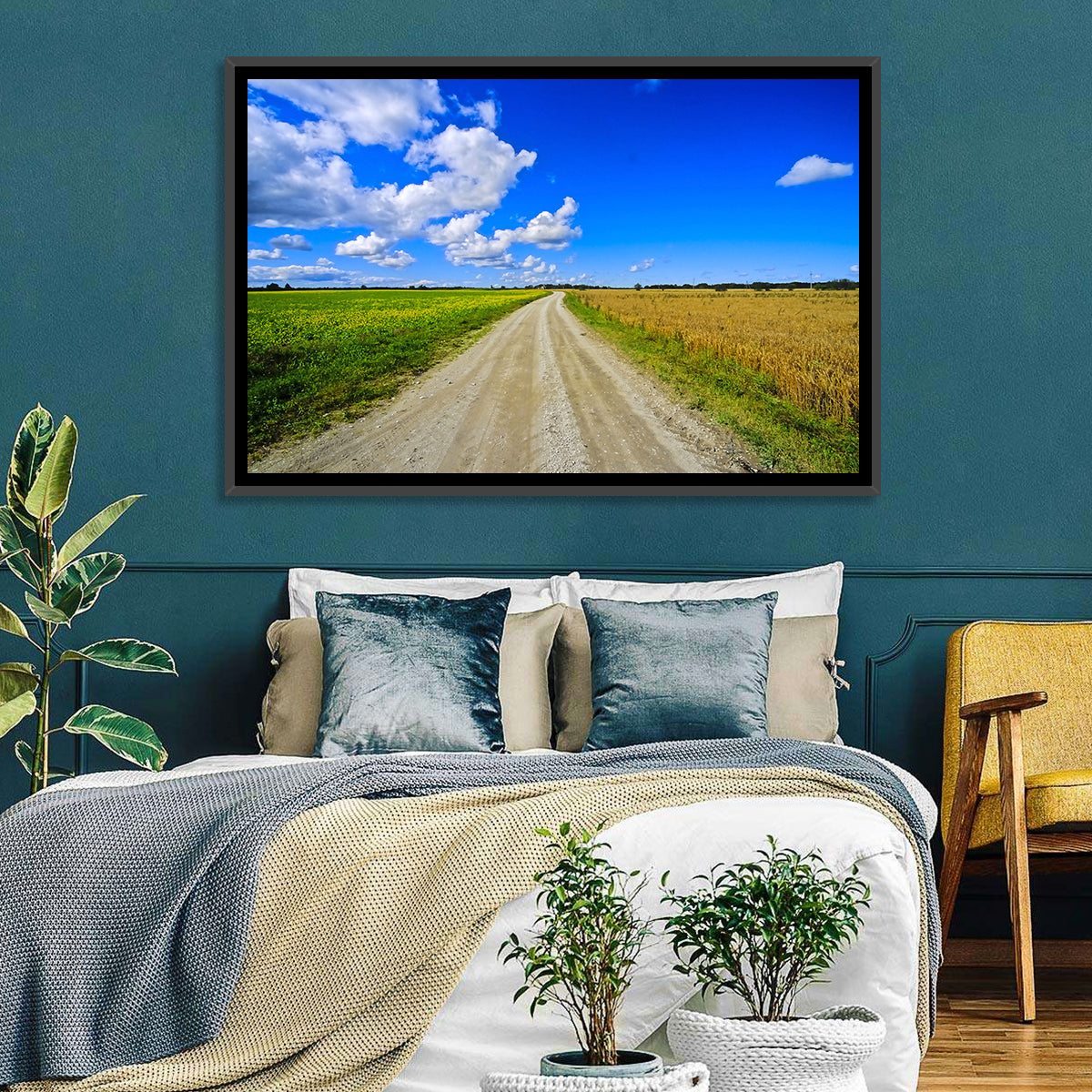Estonian Summer Fields Wall Art in a room, landscape