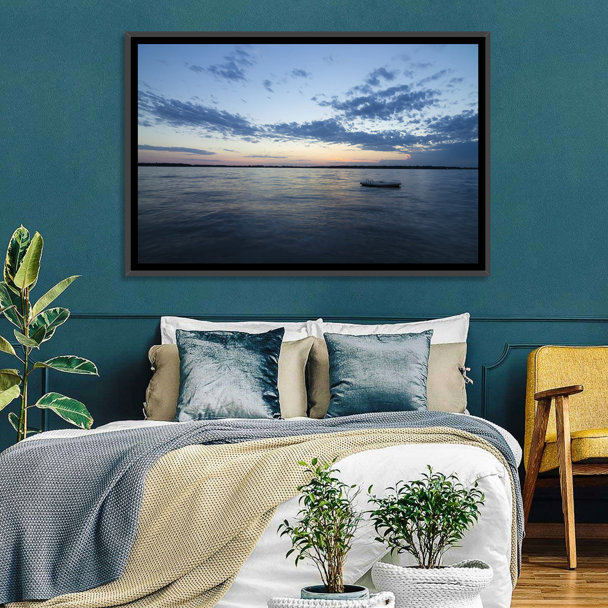 Lake Okoboji at Twilight Wall Art in a room, landscape