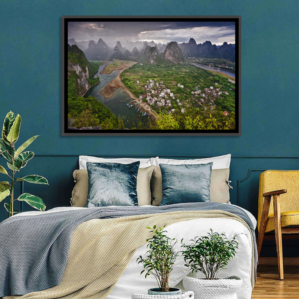 Laozhai Hill Karst Panorama Wall Art in a room, landscape