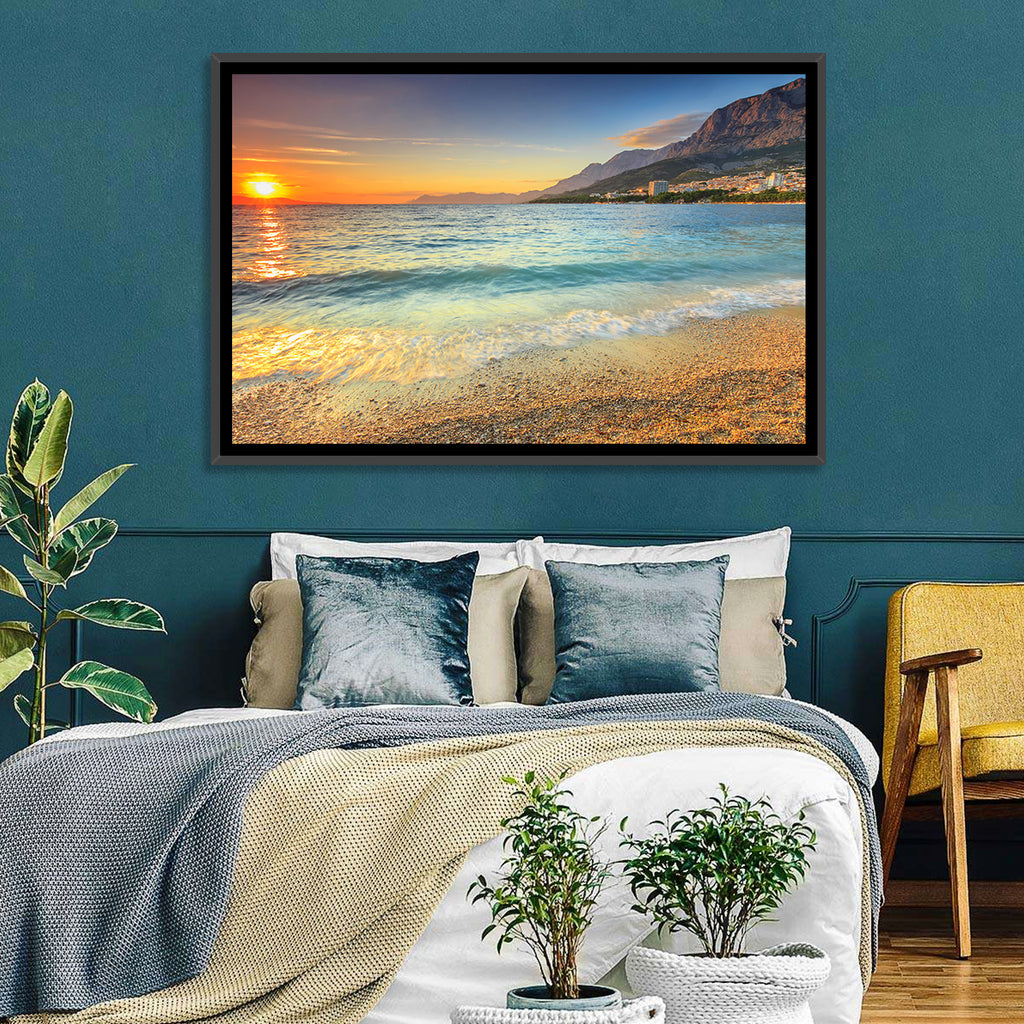 Makarska Pebble Beach Sunset Wall Art