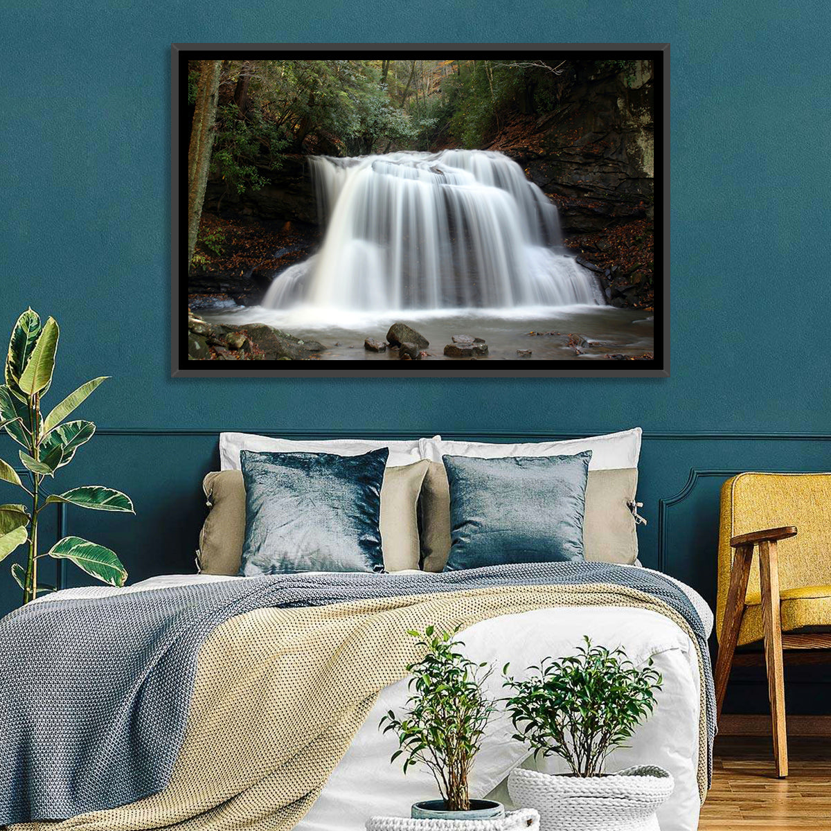 Holly River Autumn Waterfall Wall Art