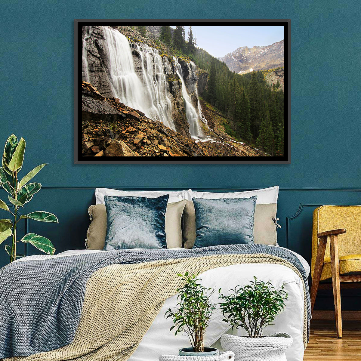 Seven Veils Falls Wall Art in a room, landscape