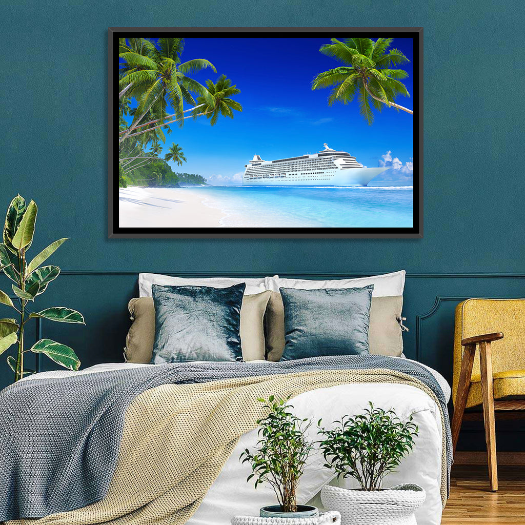 Tropical Beach Cruise Ship Shoreline Wall Art