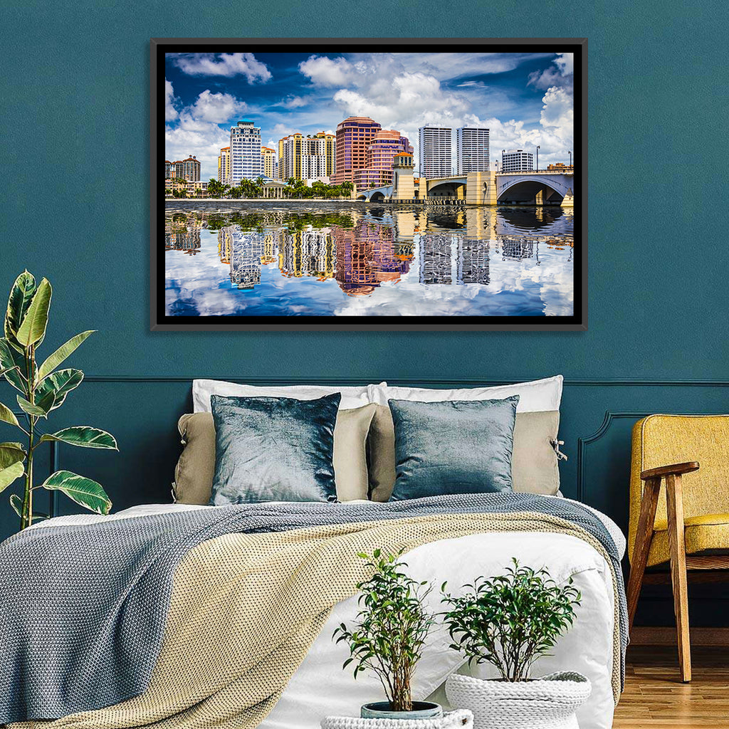West Palm Beach Skyline Reflection Wall Art
