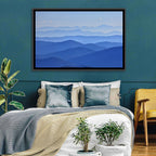 Misty Blue Mountain Valley Wall Art