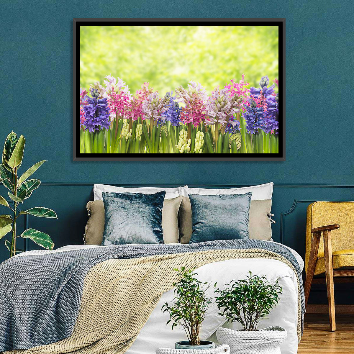 Hyacinth Cluster in Bloom Wall Art in a room, landscape