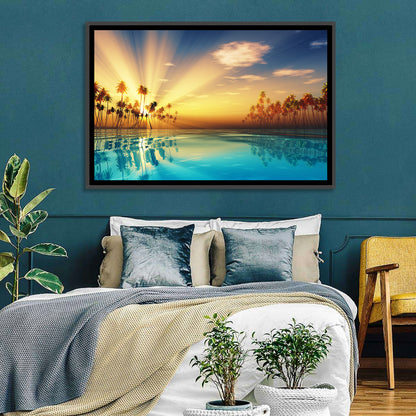 Palms Island Sunset Wall Art