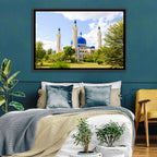 Blue Domed Mosque with Golden Minarets Wall Art