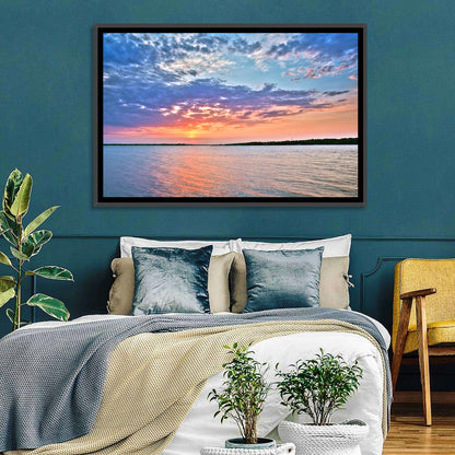 Cloudy Lake Sunset Wall Art