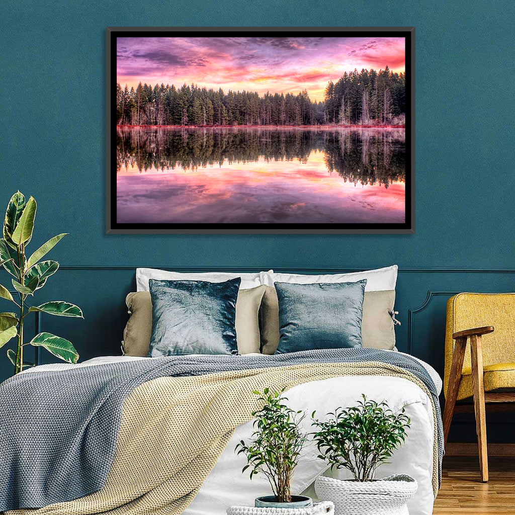 Sunrise Reflection at Forest Lake Wall Art
