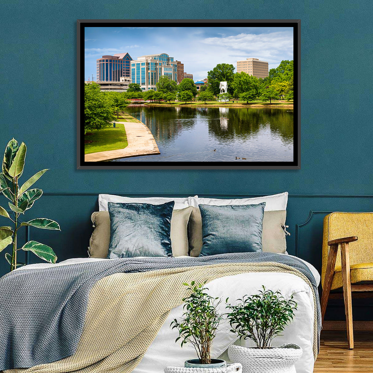 Big Spring Park Skyline, Huntsville Wall Art in a room, landscape